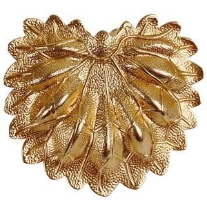 Vintage 1970s Gold Tone Leaf Scarf Slide Retro Botanical Jewelry